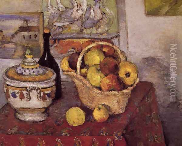 Still Life With Soup Tureen Oil Painting - Paul Cezanne