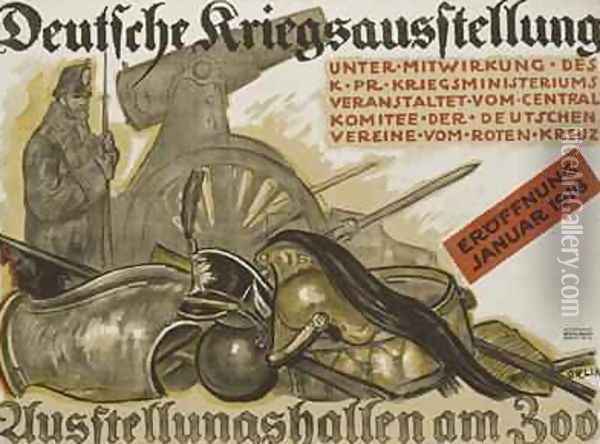 German advertisement for a war exhibition in Berlin Oil Painting - Emil Orlik