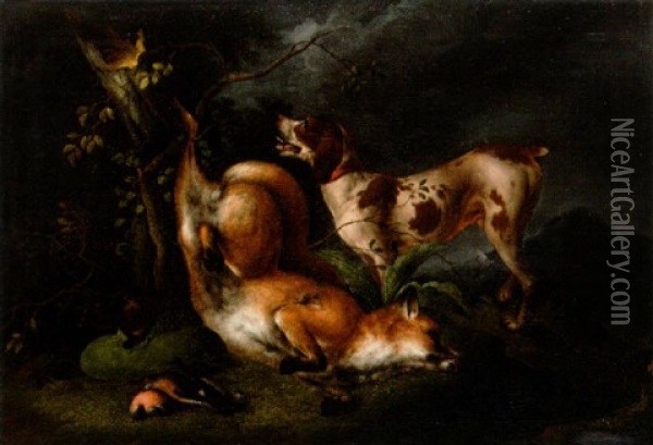 Hund Med Jaktbyte Oil Painting - Wenzel Ignaz Prasch