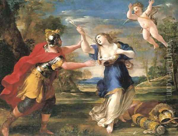 Rinaldo and Armida Oil Painting - Giovanni Francesco Romanelli