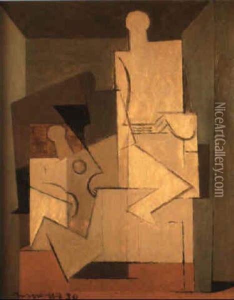 Personnages Oil Painting - Louis Marcoussis