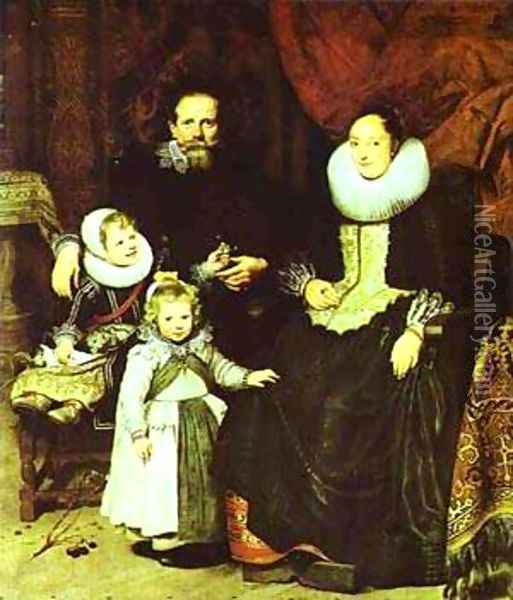 Portrait Of The Artist With His Family 1621 Oil Painting - Cornelis De Vos