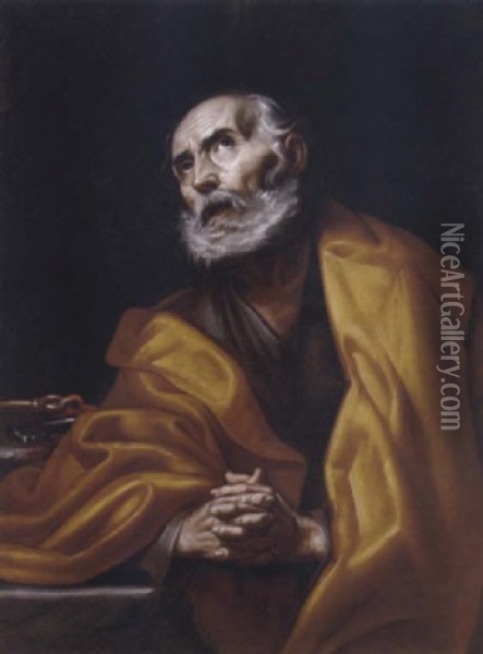 San Pietro Penitente Oil Painting - Jusepe de Ribera