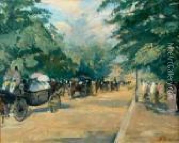 Promenade Au Bois De Boulogne Oil Painting - Jacques-Emile Blanche