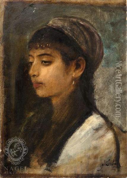 Portrait Of A Southern Lady Oil Painting - Franz von Lenbach