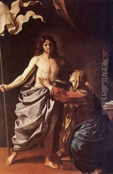 Apparition Of Christ To The Virgin 1628-30 Oil Painting - Giovanni Francesco Barbieri