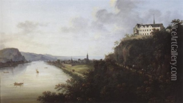 Das Alte Kloster Auf Dem Apollinarisberg Bei Remagen Oil Painting - Jakob Diezler