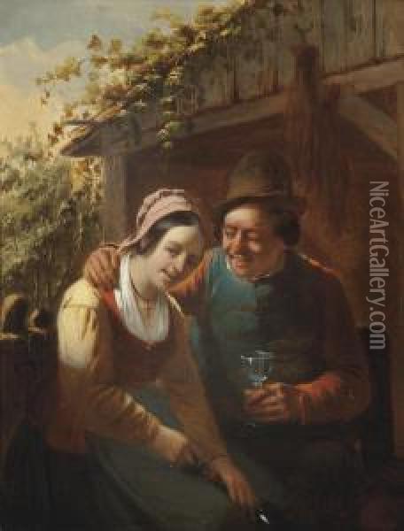 Merrymaking At The Stables Oil Painting - Camille Vennemann