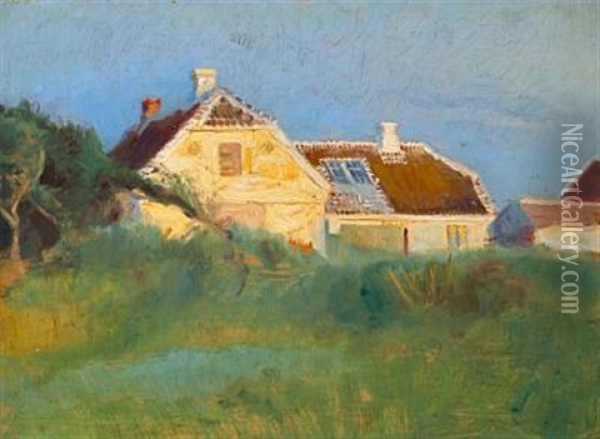 Madam Bentsens Hus, Kroyers Forste Bolig Oil Painting - Peder Severin Kroyer