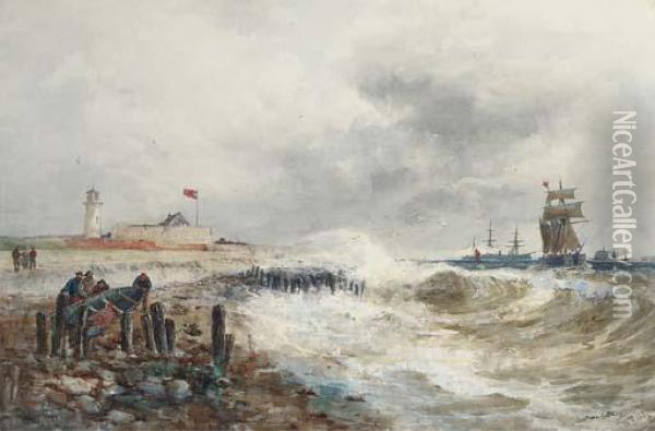 Southsea Castle And Spithead Oil Painting - Thomas Bush Hardy