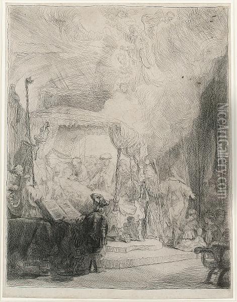 Death Of The Virgin (bartsch 99) Oil Painting - Rembrandt Van Rijn