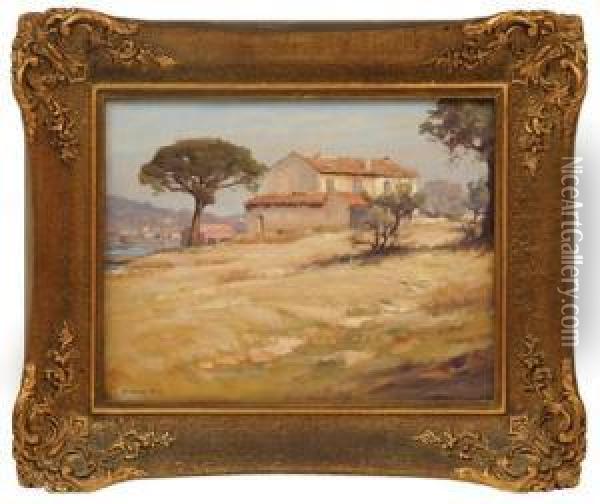 Villa By The Water Oil Painting - Herbert Rose