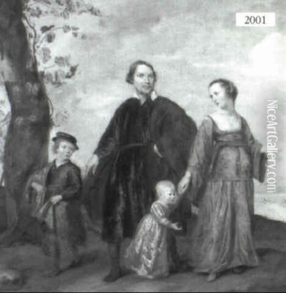 Wilhelm Swerendonck And Family Oil Painting - Jan Mytens