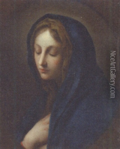 The Madonna In Prayer Oil Painting - Carlo Dolci