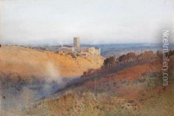 Evening, Richmond, Yorkshire Oil Painting - Arthur Tucker