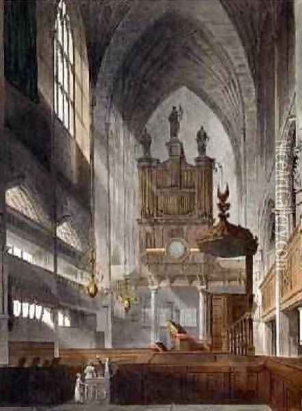 Interior of the Abbey Oil Painting - John Claude Nattes