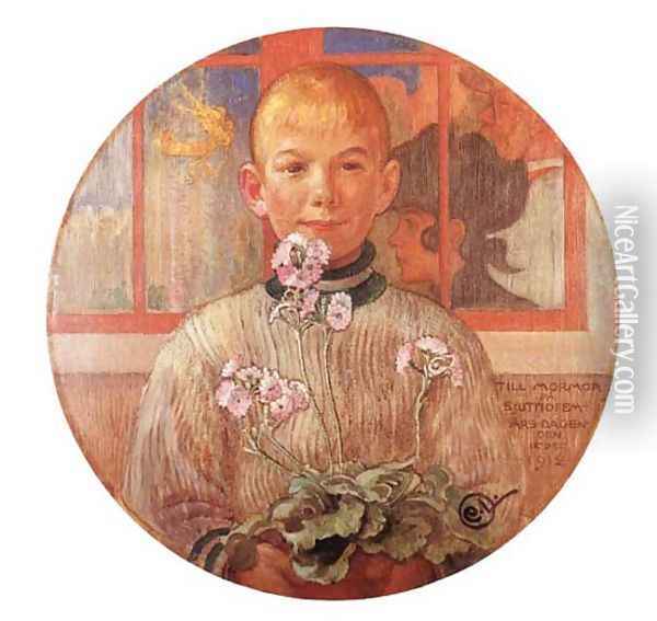 For Granma On Her Birthday Oil Painting - Carl Larsson