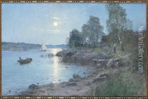 Sommarkvall Oil Painting - Alfred Bergstrom