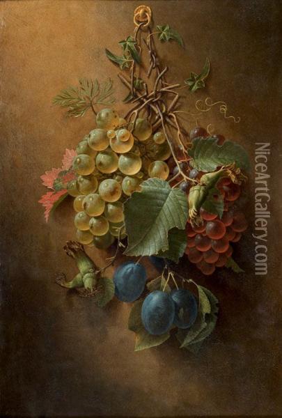 Nature Morte Aux Raisins Oil Painting - Johann-Adalbert Angermeyer