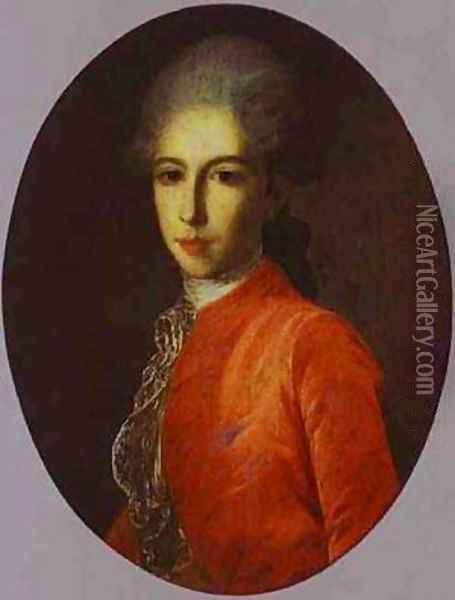 Portrait Of Prince Ivan Bariatinsky As A Youth 1780s Oil Painting - Fedor Rokotov
