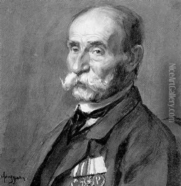 Portrait Of A War Veteran Oil Painting - Franz Von Defregger
