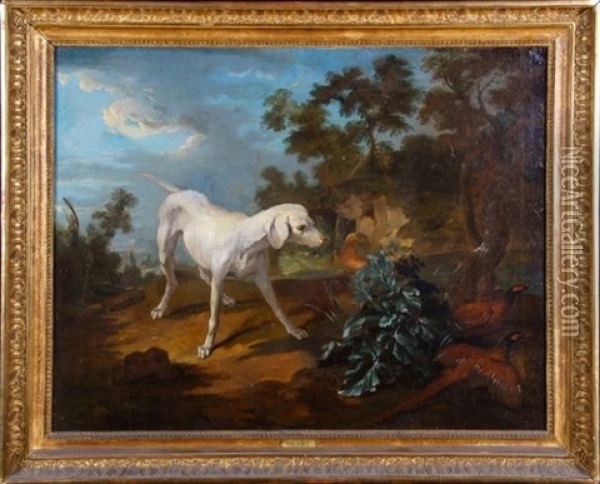 Chienne De Louis Xv Et Faisans Oil Painting - Jean-Baptiste Oudry