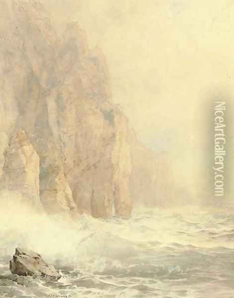 Cathedral Rocks, Achill Island, Ireland Oil Painting - William Trost Richards
