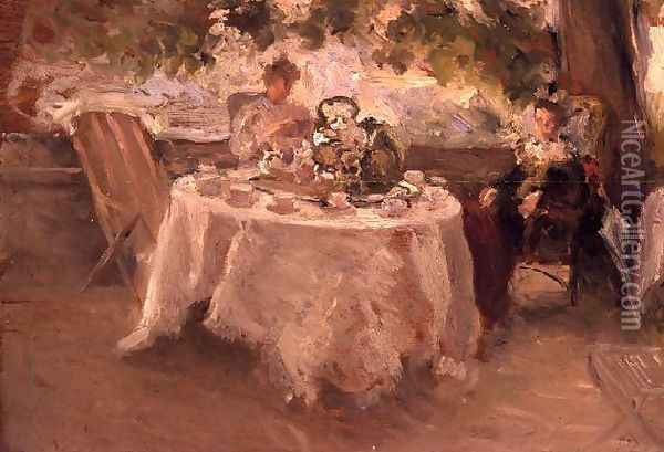 The Tea Party Oil Painting - Henry Tonks