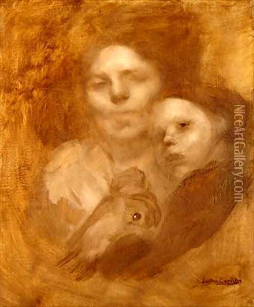 Mother and child 3 Oil Painting - Eugene Carriere