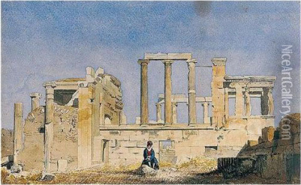 The Erectheum, Acropolis, Athens Oil Painting - Thomas Hartley Cromek