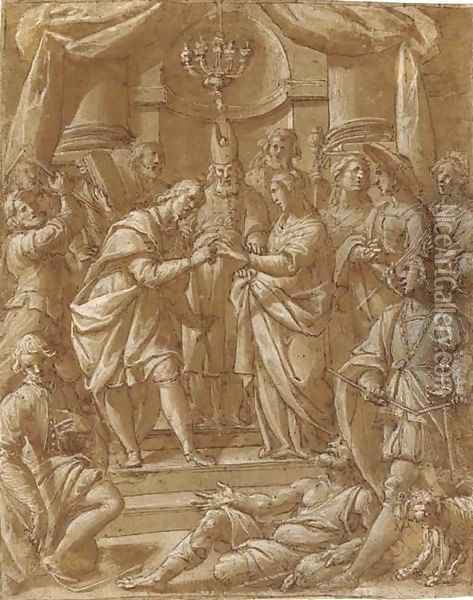 The Marriage of the Virgin Oil Painting - Giovanni Battista della Rovere