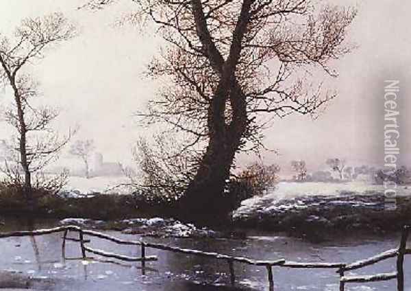 The Frozen Pool Oil Painting - John Berney Ladbrooke