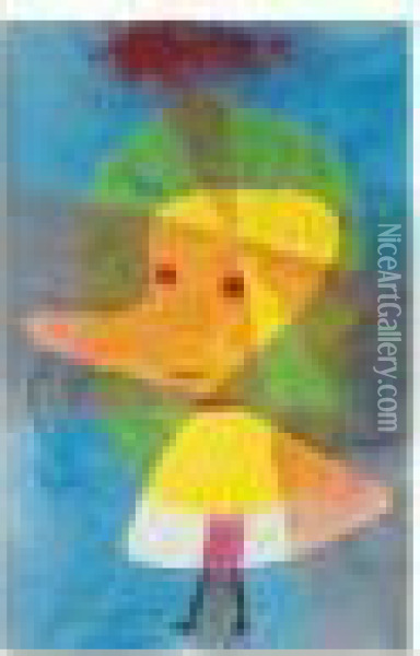 Le Petit Esprit Du Jardin (kleiner Gartengeist) Oil Painting - Paul Klee