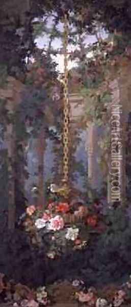 The Garden of Armida wallpaper design 1854 Oil Painting - Eduard Muller