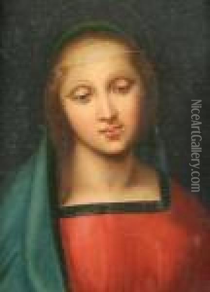 After Raphael (mid 19th 
Century)the Madonna, Wearing Pink Robe And Blue Headress, From The 
'madonna Dell Granduca' Oil Painting - Raphael (Raffaello Sanzio of Urbino)