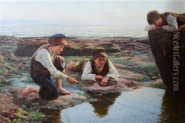 Luring A Tide Oil Painting - Hamilton Macallum