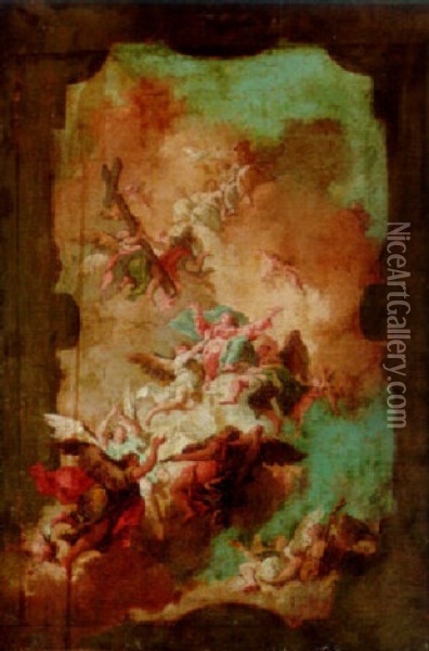 The Assumption Of The Virgin With The Trinity Oil Painting - Gaspare Diziani