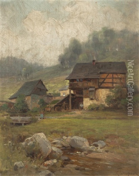 Katen In Pirkenhammer Oil Painting - Karel Liebscher