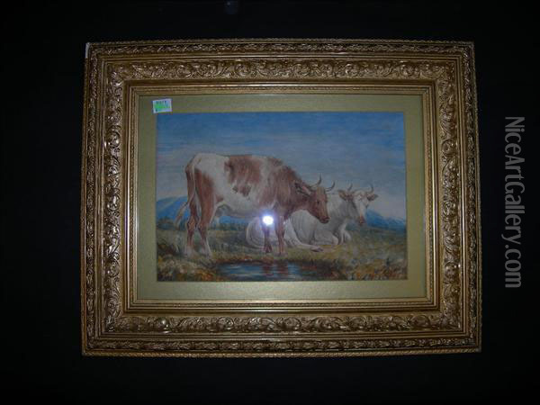 Cattlegrazing Oil Painting - Henry Brittan Willis