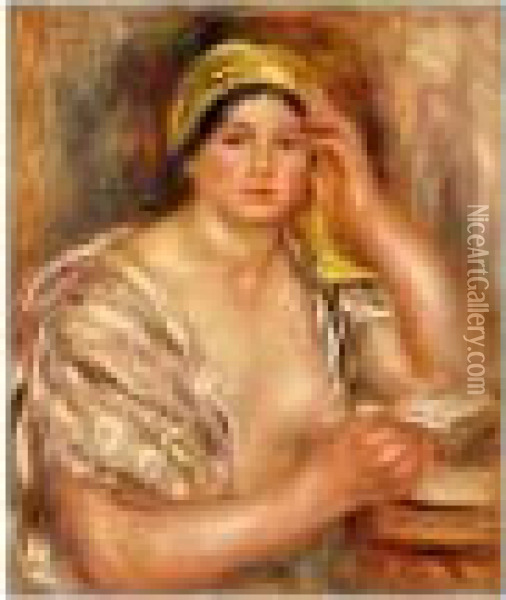 Femme Au Turban Jaune Oil Painting - Pierre Auguste Renoir