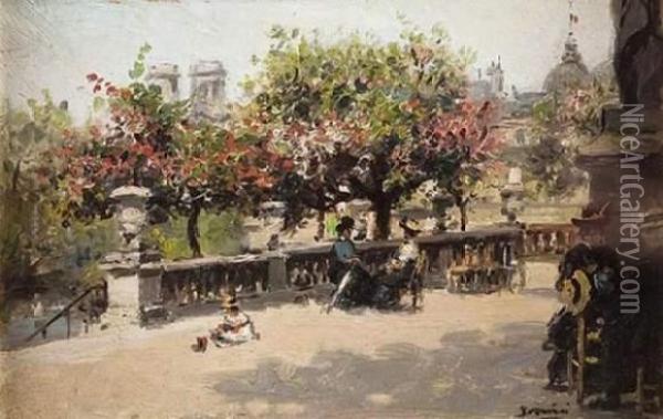 Le Jardin Du Luxembourg Oil Painting - Joaquin Miro