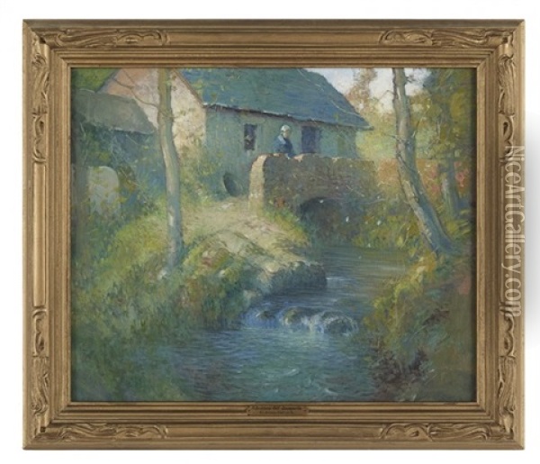 The Mill, Quimperle, Brittany Oil Painting - George Ames Aldrich