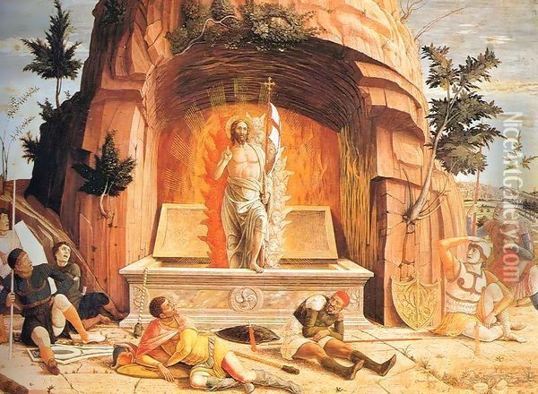 San Zeno Altarpiece Resurrection Oil Painting - Andrea Mantegna