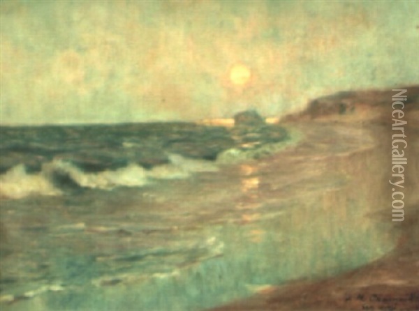 La Vague Au Clair De Lune Oil Painting - Alexander Harrison