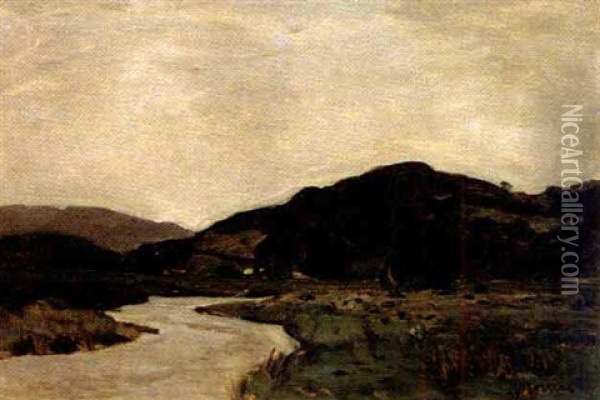 Pastoral Landscape With A Meandering River Oil Painting - James Wilson Morrice