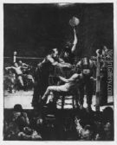 Between Rounds, Large, First Stone (m. 25) Oil Painting - George Wesley Bellows