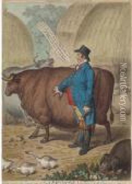Fat-cattle; The Republican 
Rattle-snake Fascinating The Bedfordsquirrel; Field Marshall Count 
Suwarrow-romniskoy; A Great Man Onthe Turf. - Or - Sir Solomon In All 
His Glory; Georgey In Thecoal-hole; And The Pic-nic, Orchestra Oil Painting - James Gillray