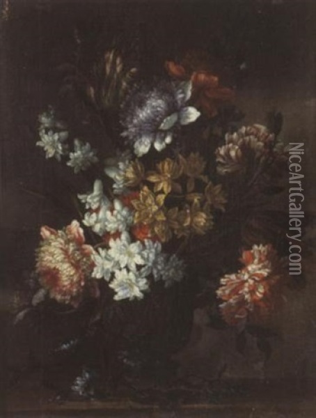 Bouquet De Fleurs Oil Painting - Jean-Baptiste Monnoyer