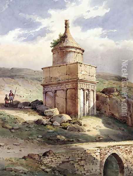 Absaloms Tomb, Jerusalem Oil Painting - Charles Pierron