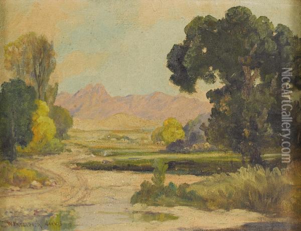 Untitled Western Landscape Oil Painting - W. Frederick Jarvis